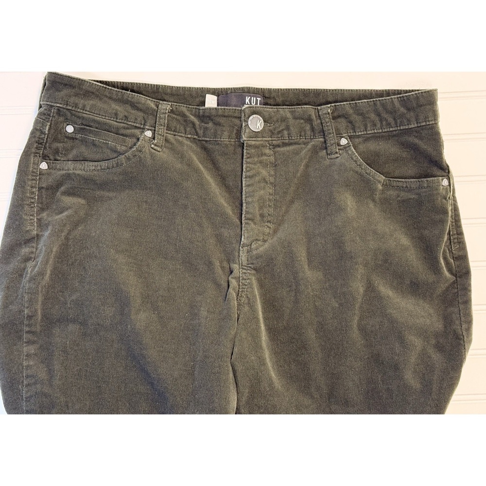 Kut From The Kloth Diana Skinny Corduroy‎ Pants Olive Green High Rise 16W